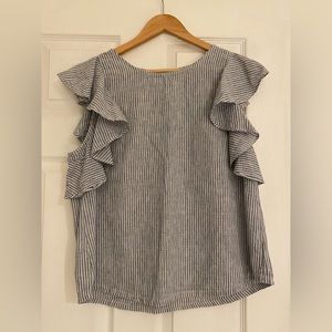 J Crew linen striped blouse